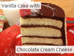 Vanilla Cake with Chocolate Cream Cheese